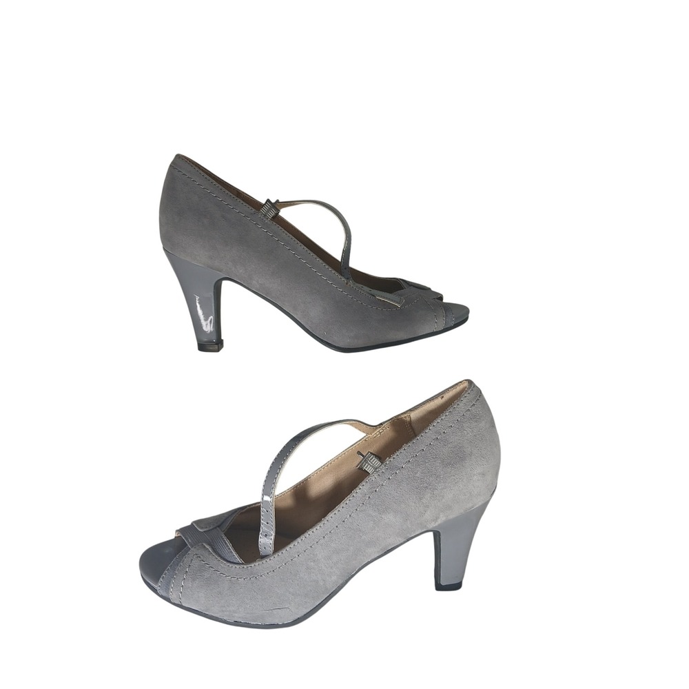 Dexflex Comfort Heels 6 Grey Mary Jane Strap Pumpsโ Office Career Classic